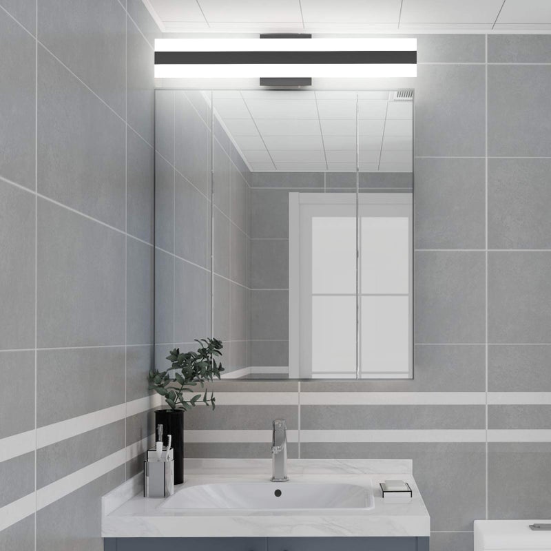 Aipsun 23.6in/24W Modern Black Vanity Light Frosted White Acrylic Up and Down LED Bathroom Vanity Light Fixtures(White Light 6000K) - Image 2